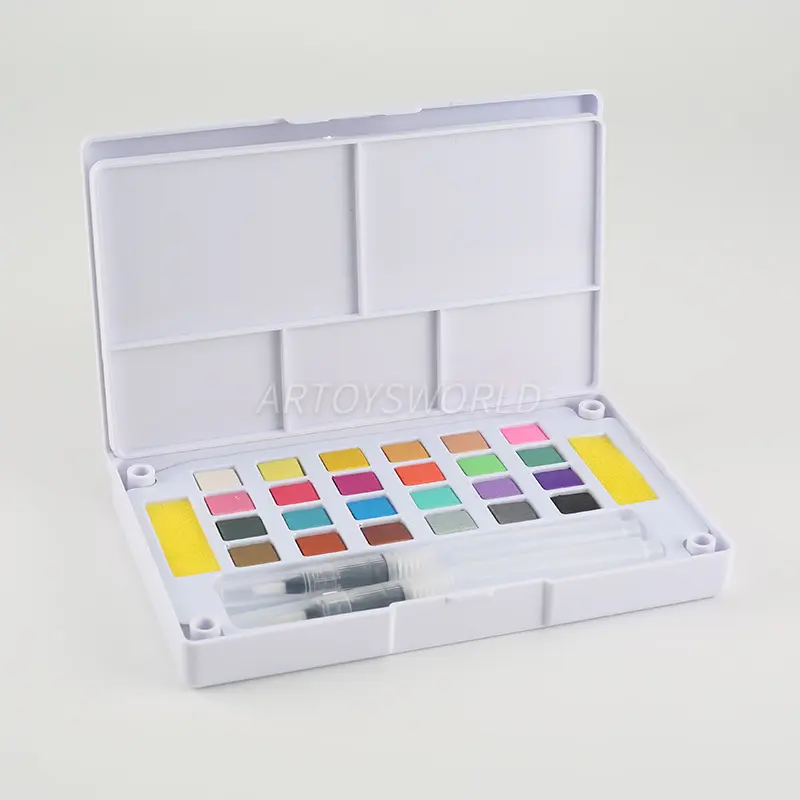 24 Color Pearlescent Solid Watercolor...