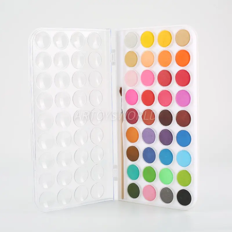 36 Color Watercolor Cake Set with Brush