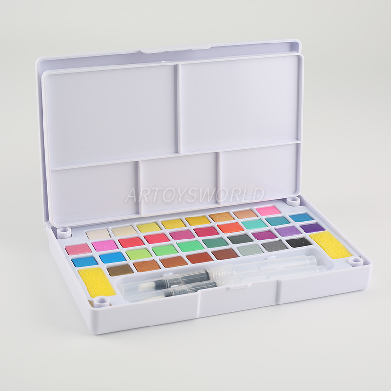 36 Color Pearlescent Solid Watercolor...