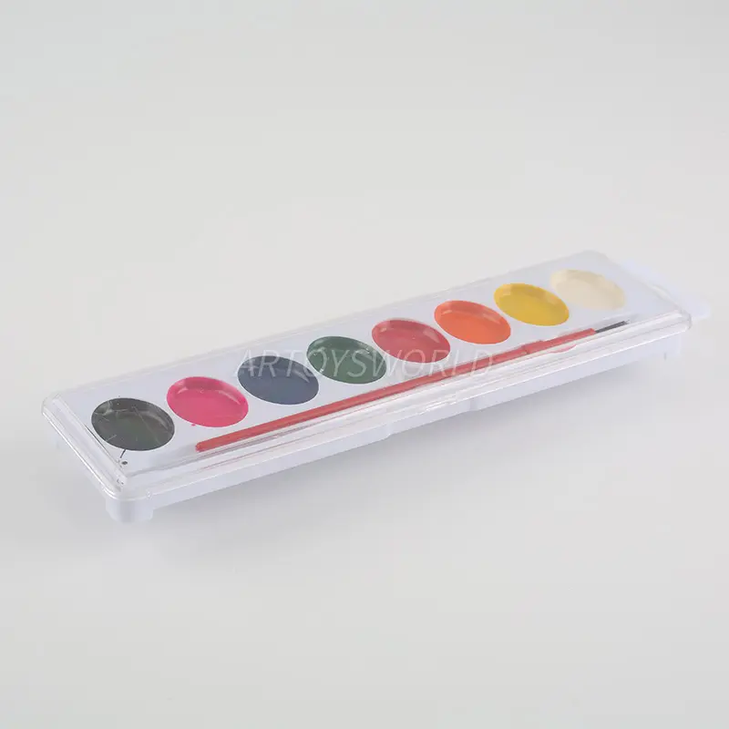 8 Color Semi-Dry Oval Watercolor Set ...
