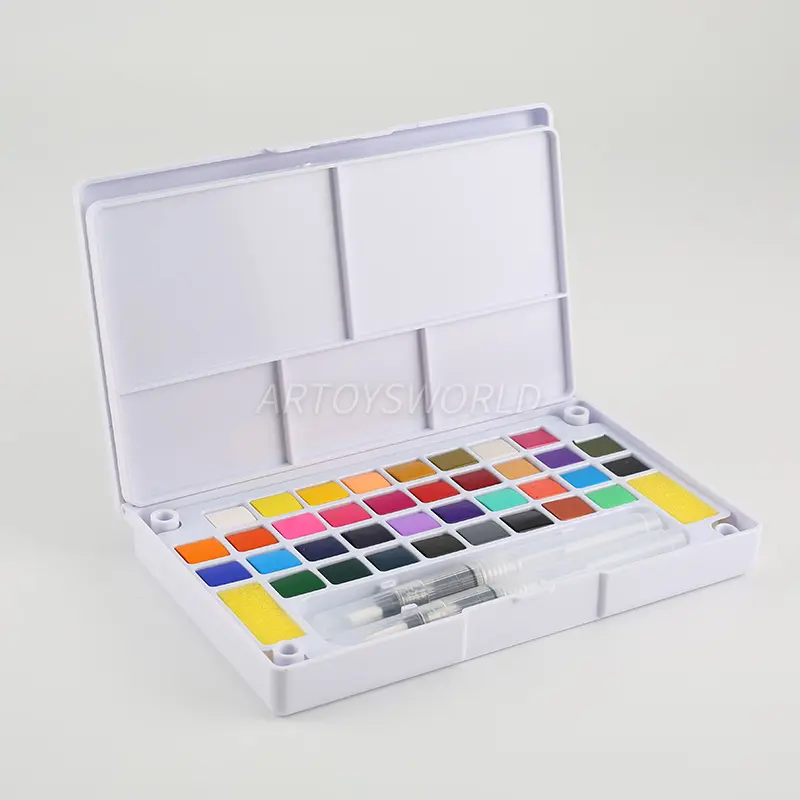 36 Color Solid Watercolor Paint Set w...