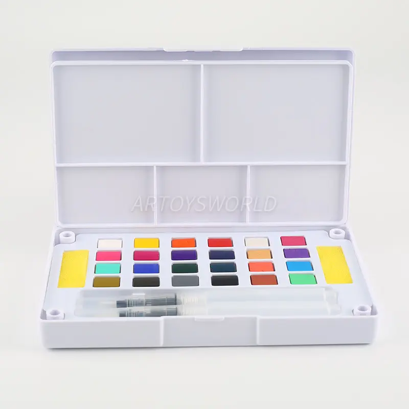 24 Color Solid Watercolor Paint Set w...